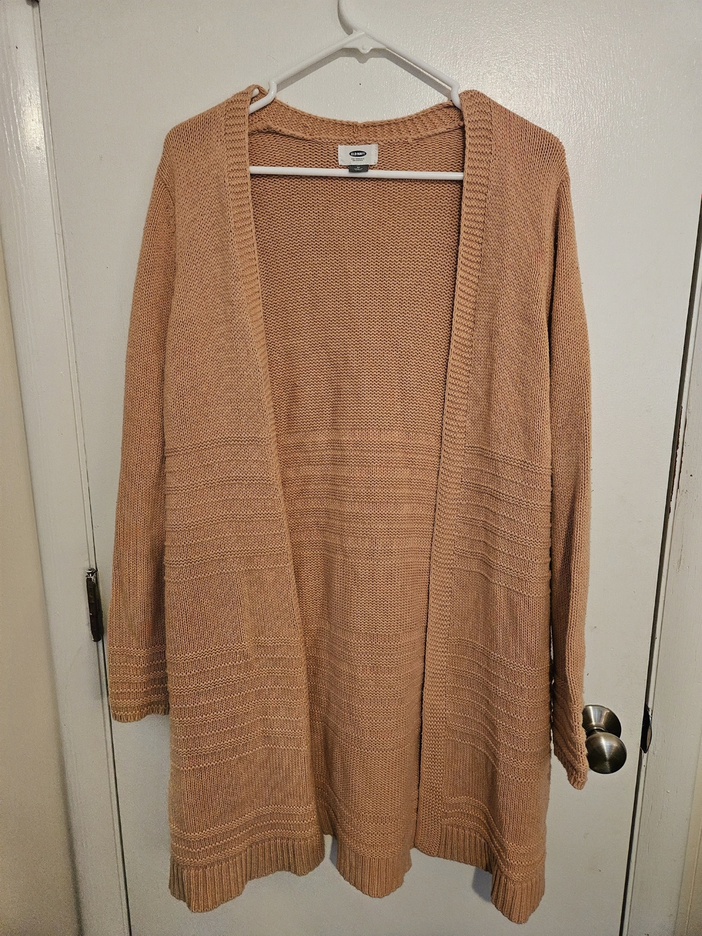 Open-Front Cozy Knit Cardigan Sweater - Tan